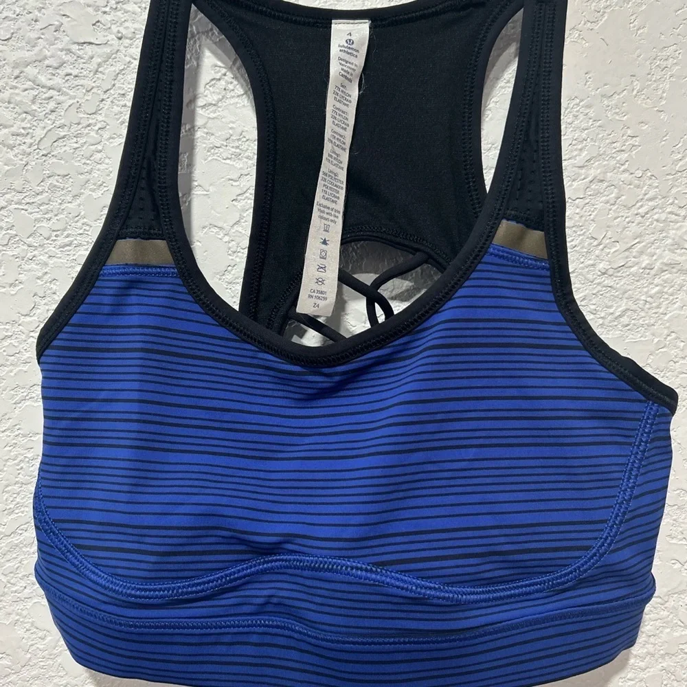 Lululemon Athletica Black and Blue Sports Bra